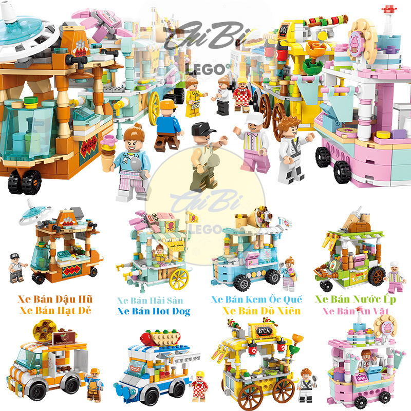 Lego lắp ráp xe đẩy bán hàng