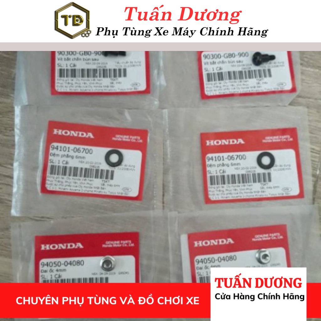 Bộ ốc bắt chắn bùn sau chính hãng Honda lắp cho dream và wave honda các loại -đẹp như zin 100%