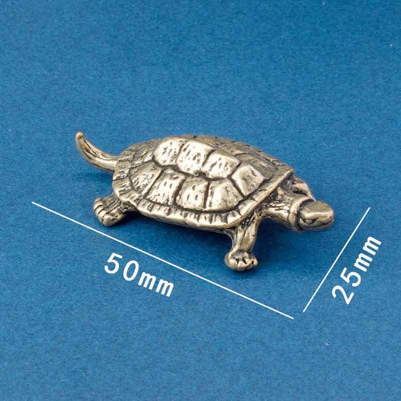Tượng đồng thau hình rùa - kích thước: 5.5 x 1.6cm