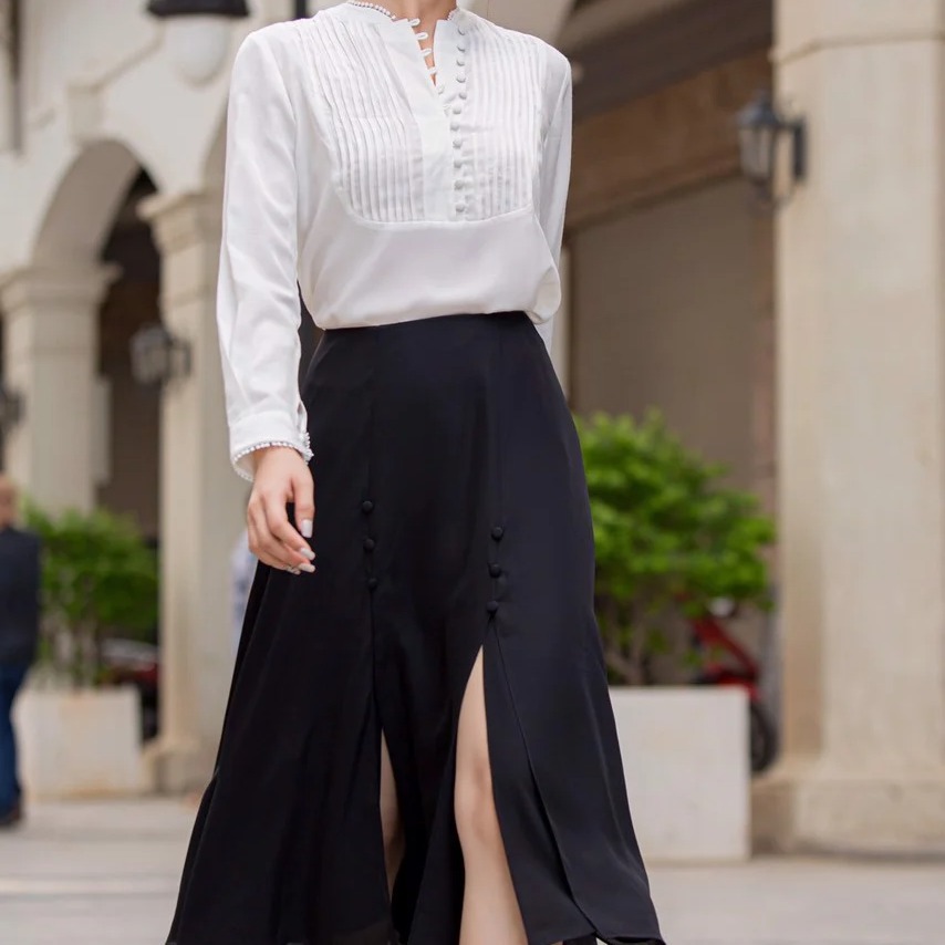 Clotherrack-chân váy chiffon xẻ tà - chic city