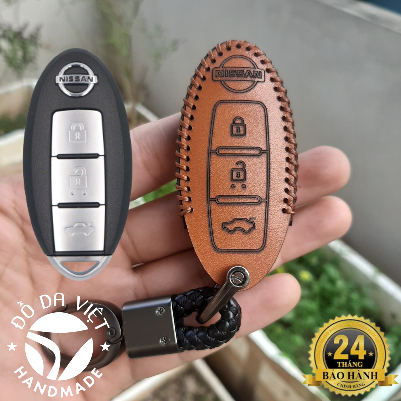 Bao da chìa khóa nissan xtrail, navara, teana, terra da bò 100%