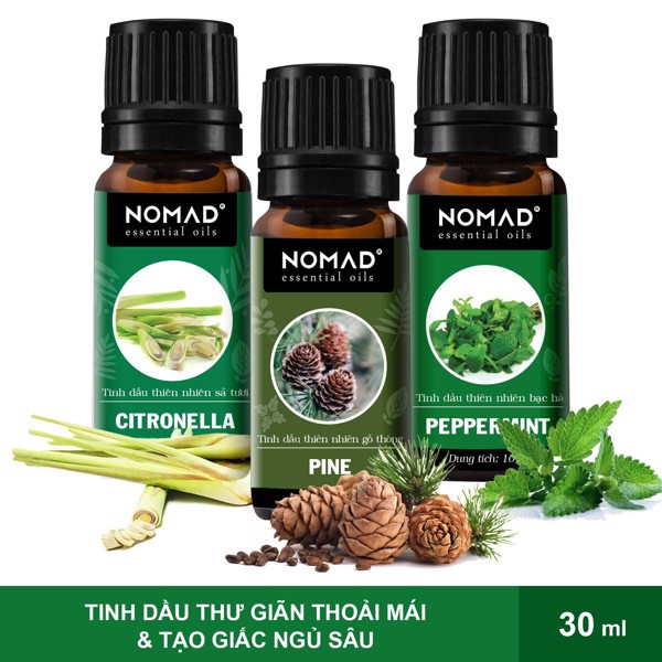 Set 3 chai tinh dầu Nomad 10ml Thư Giãn Thoải Mái - Tạo Giấc Ngủ Sâu