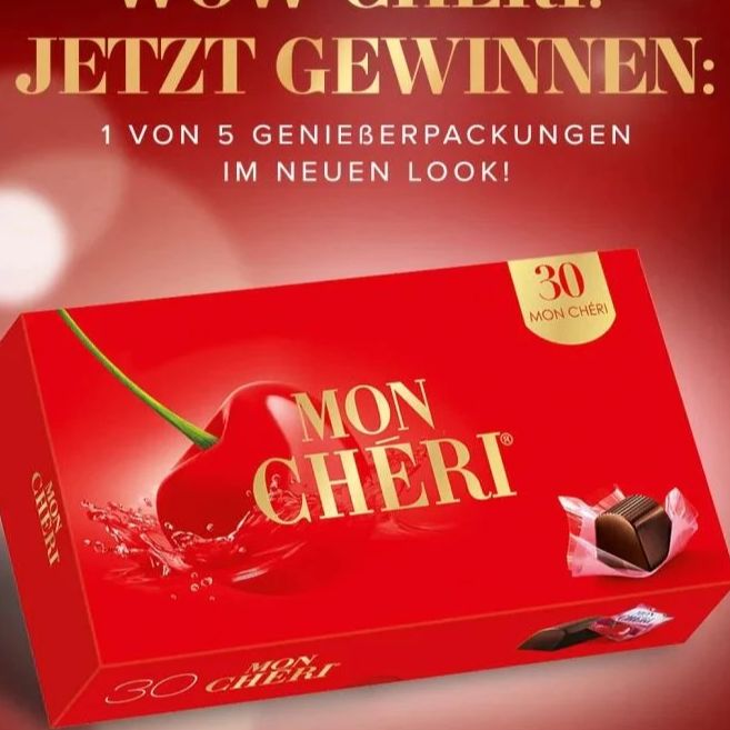 Socola nhân rượu cherry MonCheri Liquor Chocolate của Ferrero. Đức hộp 315gr gồm 30 viên - mẫu mới