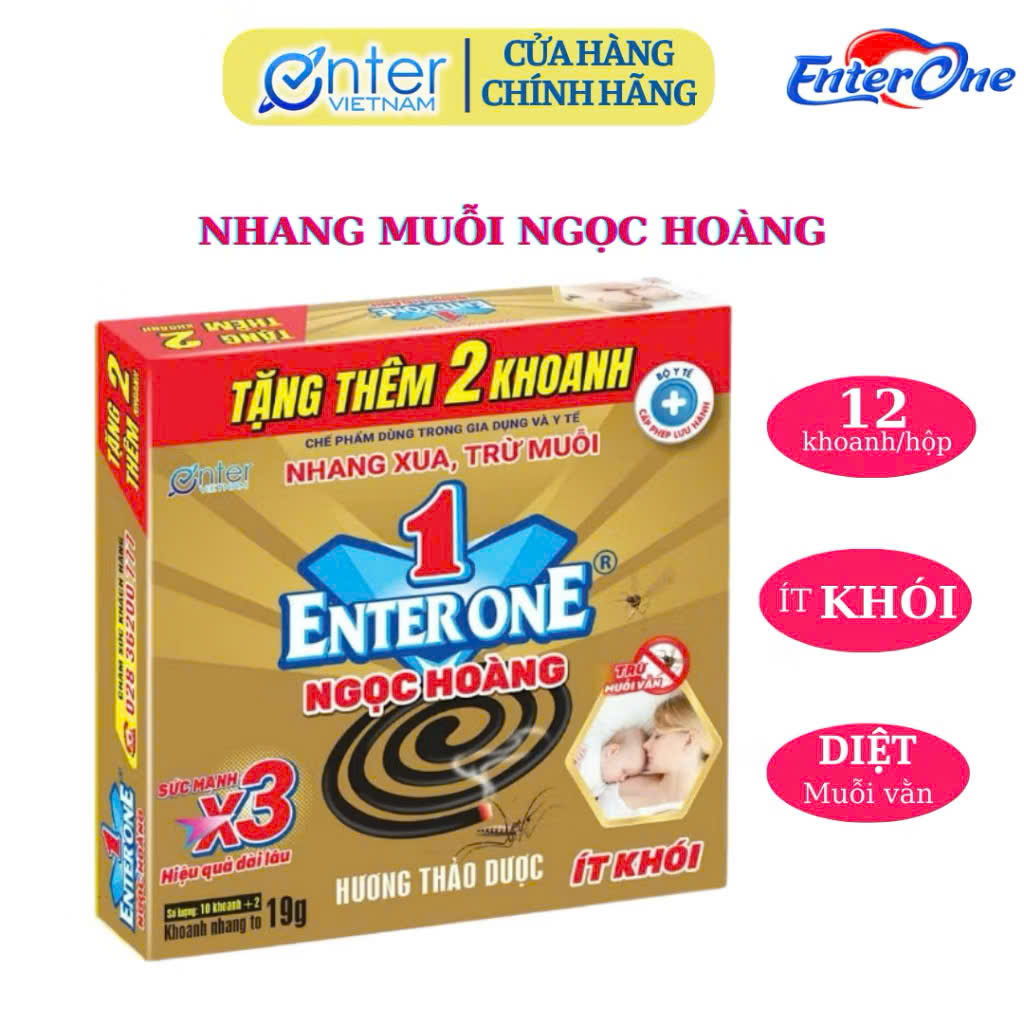   Hàng Chính Hãng  Nhang đuổi muỗi diệt muỗi EnterOne hộp 12 khoanh tiêu diệtmuỗi vằn nhang ít khói. Nhang muỗi hương thảo dược hàng chính hãng được bộ y tế cấp phép lưu hành 