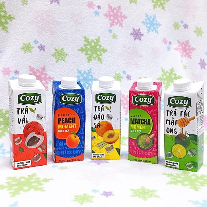 THÙNG TRÀ COZY 100% LÁ TRÀ TƯƠI - MIX ĐỦ VỊ (2 trà sữa + 4 trà trái cây) - Hàng Sẵn