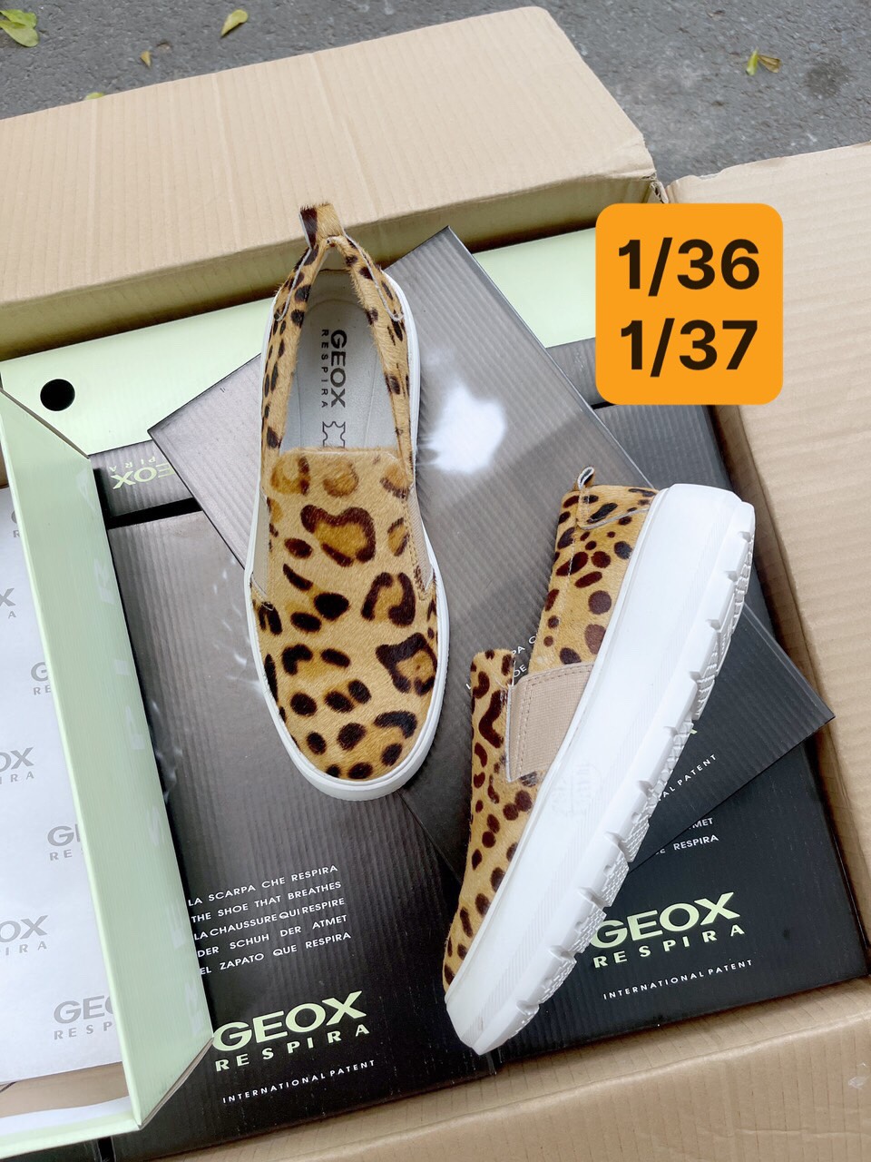 Giày slipon Geox da thật cho nữ, bao êm & và đẹp – d110