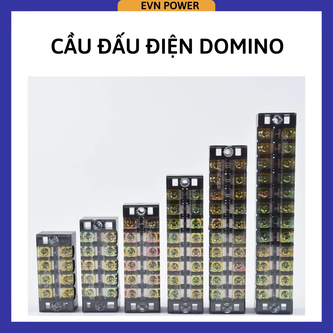 Cầu đấu điện domino đủ kích thước, cầu đấu dây điện, cầu đấu terminal block
