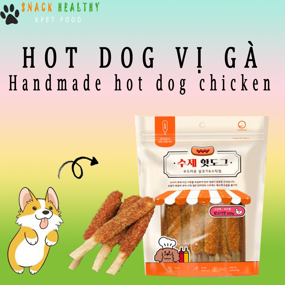 Hot dog gà - handmade hot dog chicken - made in korea - 200g
