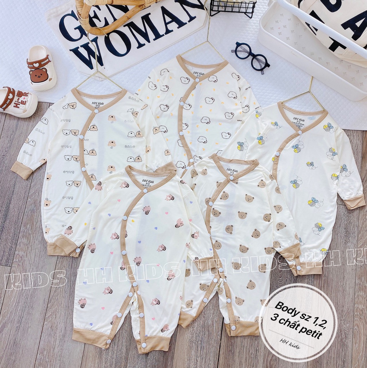 (MS58)Body dài tay peptit phong cách Hàn Quốc cho bé