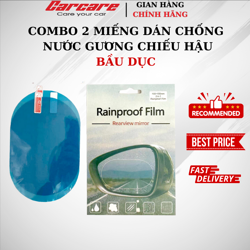 Combo 2 Miếng Dán Chống Nước Gương Chiếu Hậu [2 miếng bầu dục]- Decal dán chống nước gương chiếu hậu, phim dán chống nước gương chiếu hậu