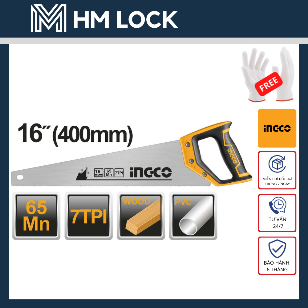 Cưa tay lá liễu ingco 400 450 500 550mm - hàng chính hãng - hm lock