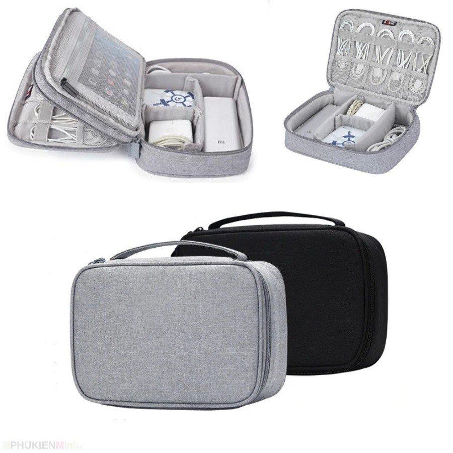 Túi phụ kiện công nghệ BUBM chuyên dụng 1 ngăn, 2 ngăn đựng bộ sạc macbook sạc laptop, túi nhiều ngăn chống sốc đựng dây cáp sạc, pin dự phòng, tai nghe