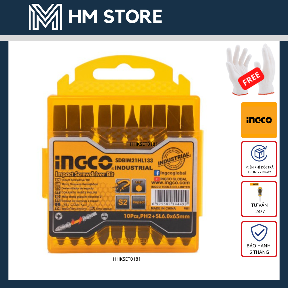 Mũi bắt vít 2 đầu ph2+ph2x65mm ingco - hàng chính hãng - sdbim21hl133 - hm lock