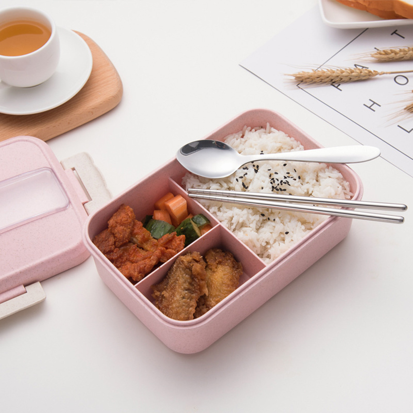 [TẶNG MUỖNG VÀ ĐŨA INOX] Hộp đựng cơm văn phòng, hộp cơm giữ nhiệt hình lúa mạch cute mini, mẫu cao cấp, gia dụng 605