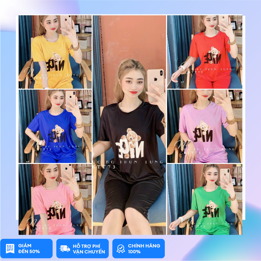 Lửng đồ bộ mẫu mới thun cotton mát mẻ dưới 52kg