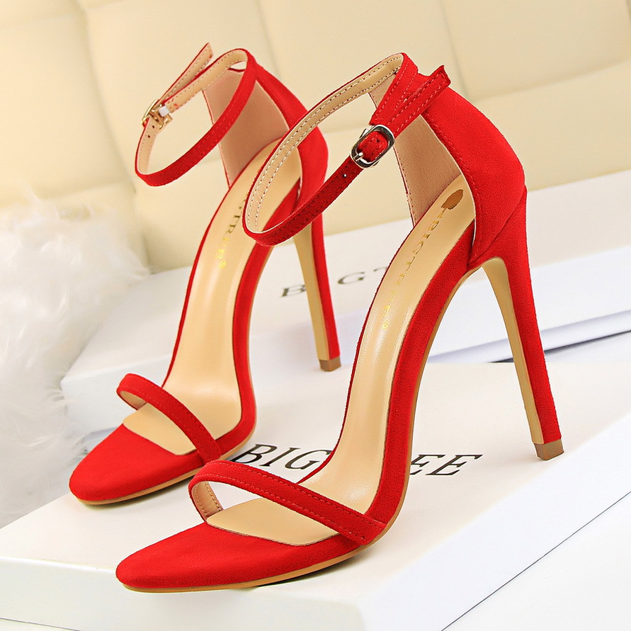126-9 giày cao gót bigtree sandal da lộn chính hãng-có sẵn