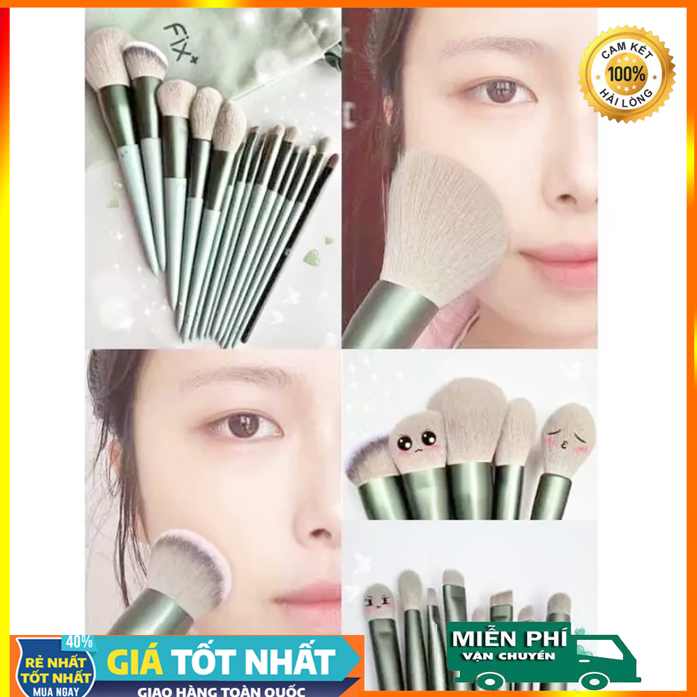 Bộ cọ Trang Điểm 12 Món, Bộ Cọ Trang Điểm cá Nhân, Bộ Cọ Trang Điểm nội địa Trung- Bộ cọ trang điểm Fix 13 cây cực mịn cực cute phô mai que cho các nàng