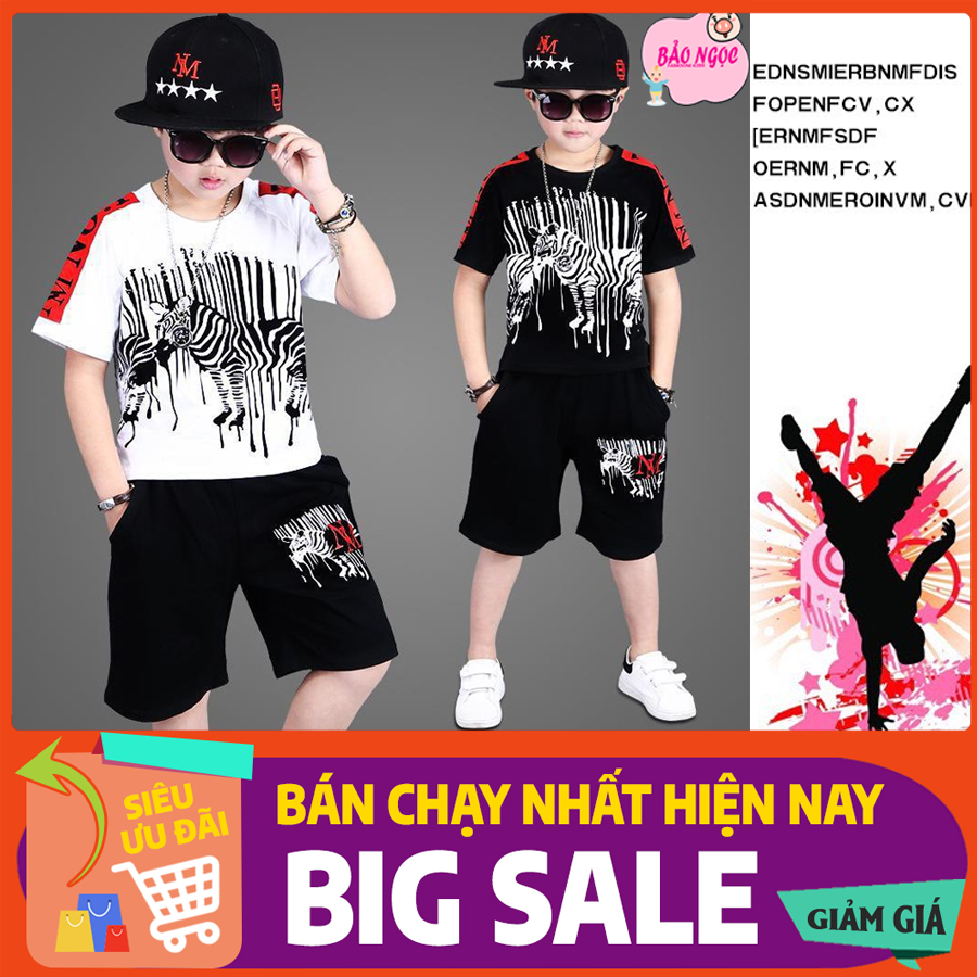 [HCM]BỘ QUẦN ÁO HIPHOP PHONG CÁCH BÉ TRAI 18 ĐẾN 50KG CHẤT VẢI 100% COTTON MỀM MỊN MÃ SP S046