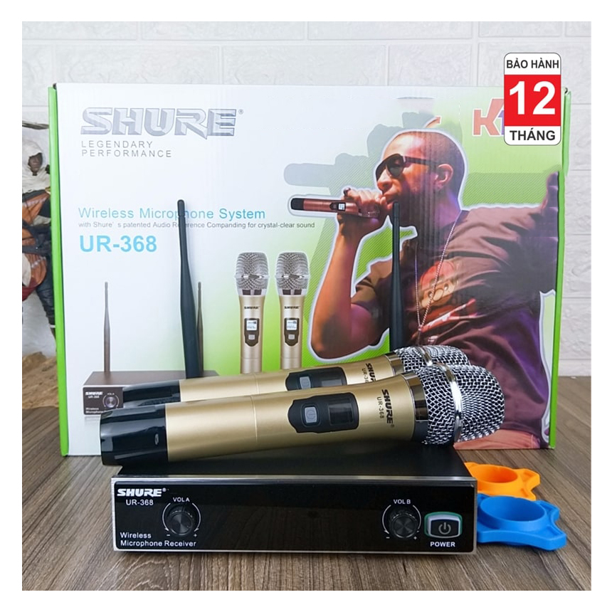 [HCM][ GIÁ GỐC TẠI XƯỞNG ] Trọn Bộ Micro Không Dây Cao Cấp Micro Không Dây Shure UR-368 Hút âm tốt Sóng Micro ổn định. Hát karaoke Cực nhạy cực hay Dễ bắt mic Dễ hát Hét to gần mic không vỡ tiếng