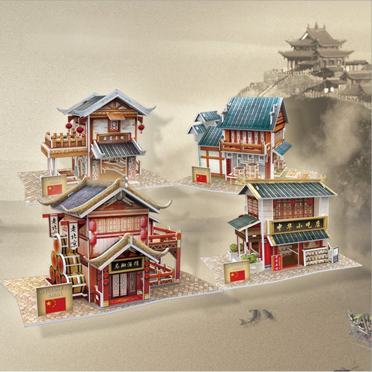 Mô hình nhà giấy 3d - bộ sưu tập nhà cổ trang