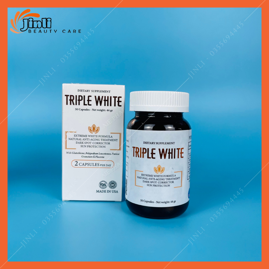 Viên uống hỗ trợ trắng da Triple White hộp 50 viên của Mỹ