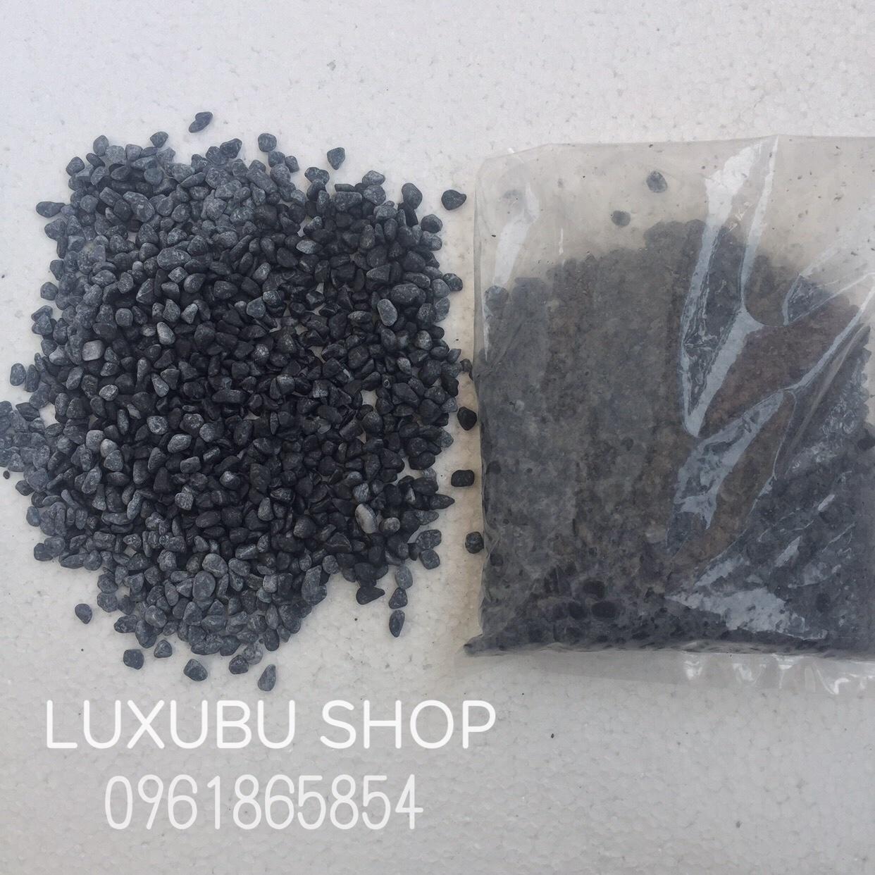 [HCM]1kg Sỏi Đen viên [ 1cm]Trí Sân Vườn Lót Chậu Trang Trí Bể Cá