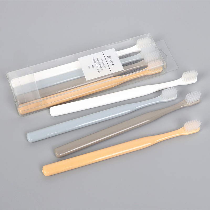 Bộ 4 bàn chải đánh răng Nano Muji nội địa Nhật Bản, combo 4 bàn chải đánh răng mềm làm sạch răng lưỡi nướu, bàn chải đánh răng