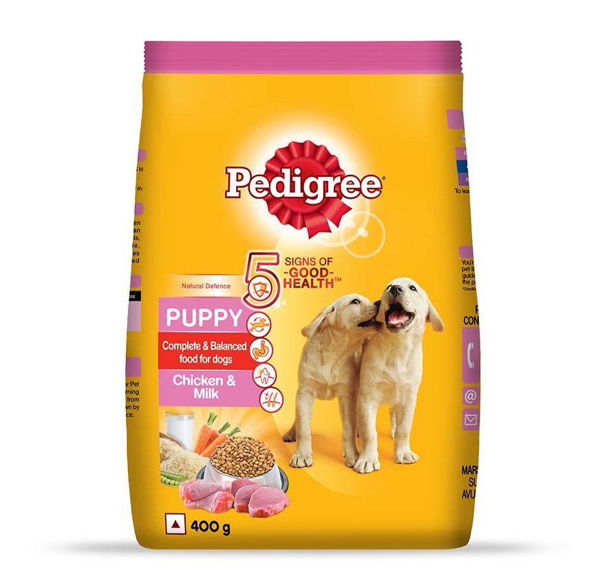 Thức ăn hạt cho chó con pedigree gói 400gr - vị gà và sữa -