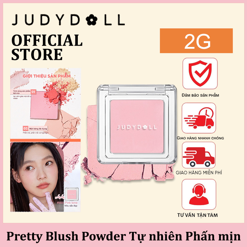 Judydoll Pretty Blush Powder Soft Shimmering Matte Powder Face Makeup Beauty Cosmetic MakeUp Pink 2g