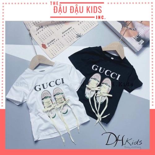 Áo phông hè cộc tay áo thun giày cổ tròn có dây buộc rời siêu hót chất cotton mềm mát cho bé trai bé gái 8Kg-20kg