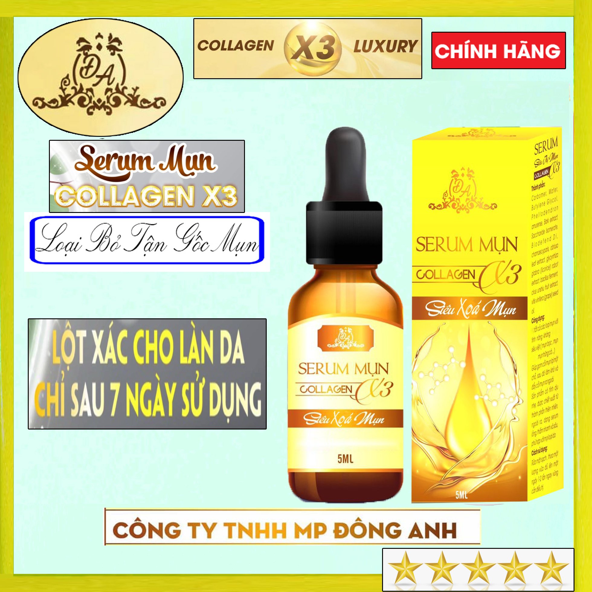 Serum Mụn Collagen X3 - Siêu Ngừa Mụn 5ML