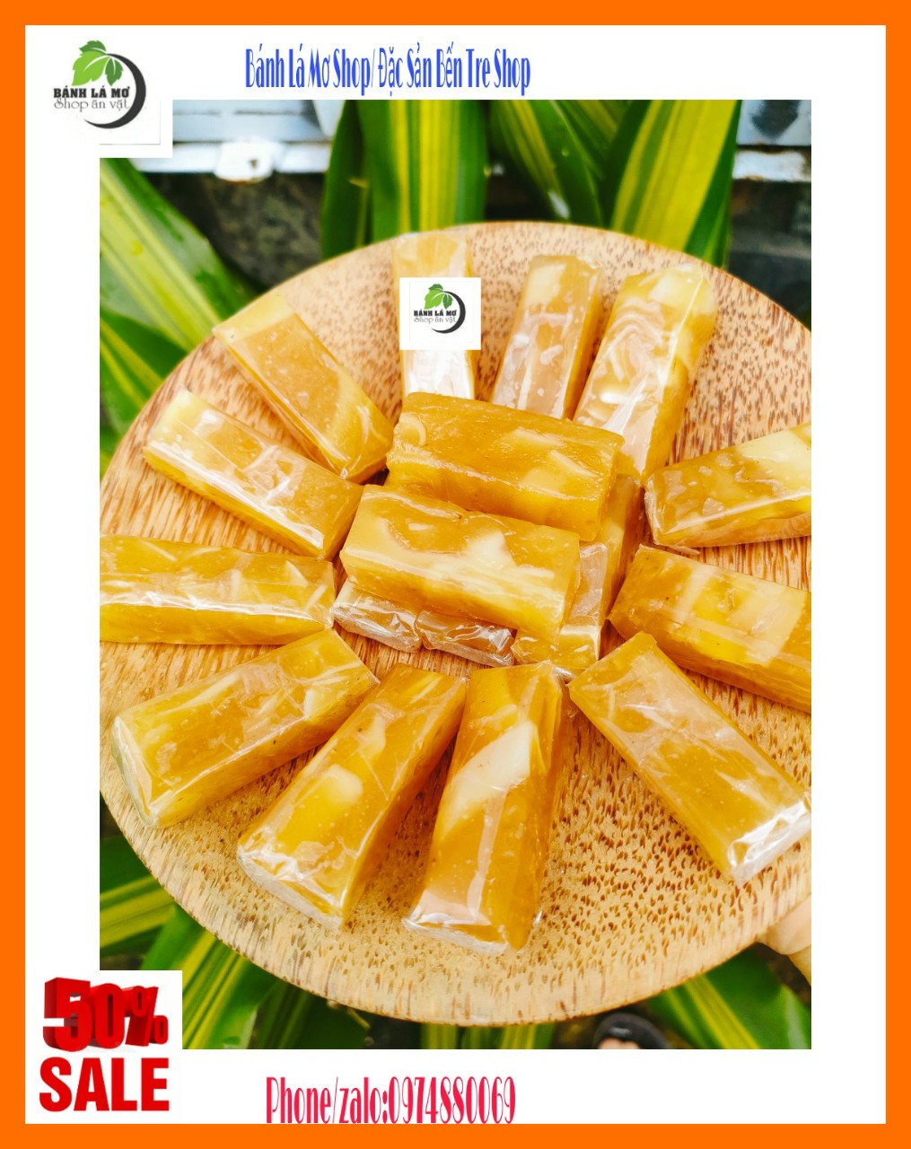 (FREESHIP} 1Kg kẹo mảng cầu dừa thơm BẾN TRE- BÁNH LÁ MƠ SHOP
