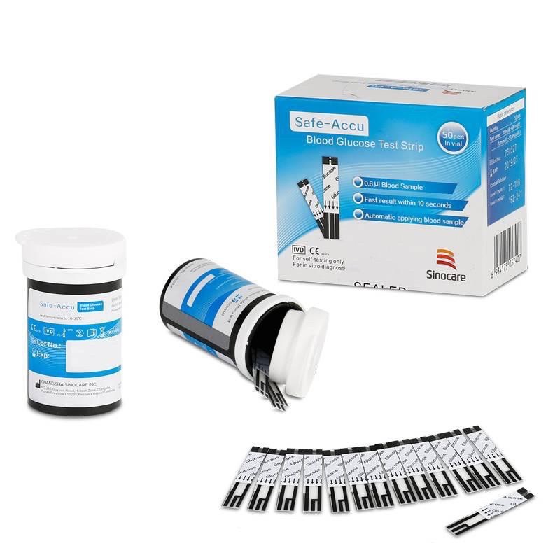 Que thử Đường Huyết Sinocare Safe Accu Hộp 50 que