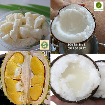 Combo 150g mứt dừa sáp sầu riêng và 1 trái dừa sáp đặt biệt