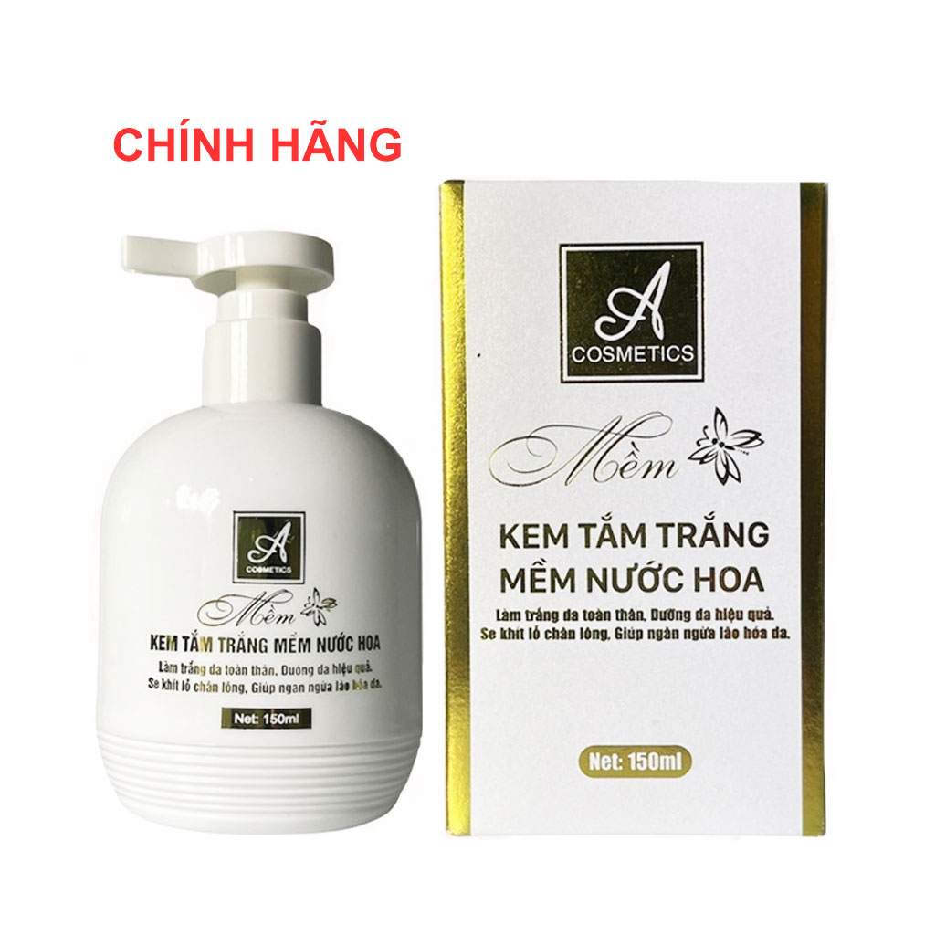 Kem tắm trắng mềm kích trắng da toàn thân body mềm A Cosmetics 150ml