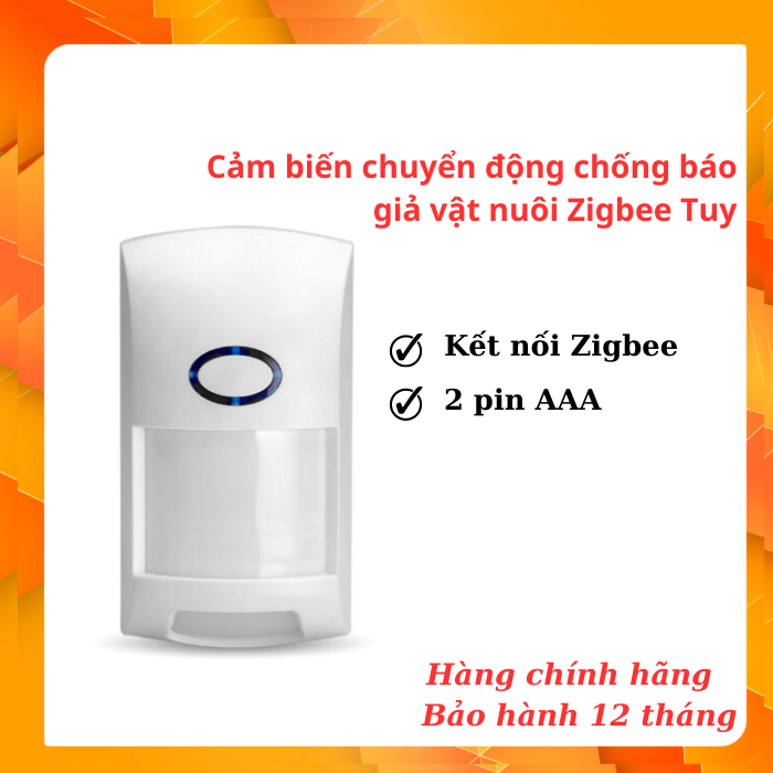 Cảm biến chuyển động thời gian delay 5s chống báo giả vật nuôi Zigbee Tuya