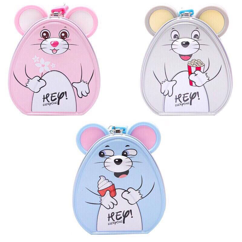 Heo tiết kiệm hình chuột cute- Két sắt Ống Heo tiết kiệm hình chuột- Ống heo Canh tý cho bé có khóa kt 15x12x6.5