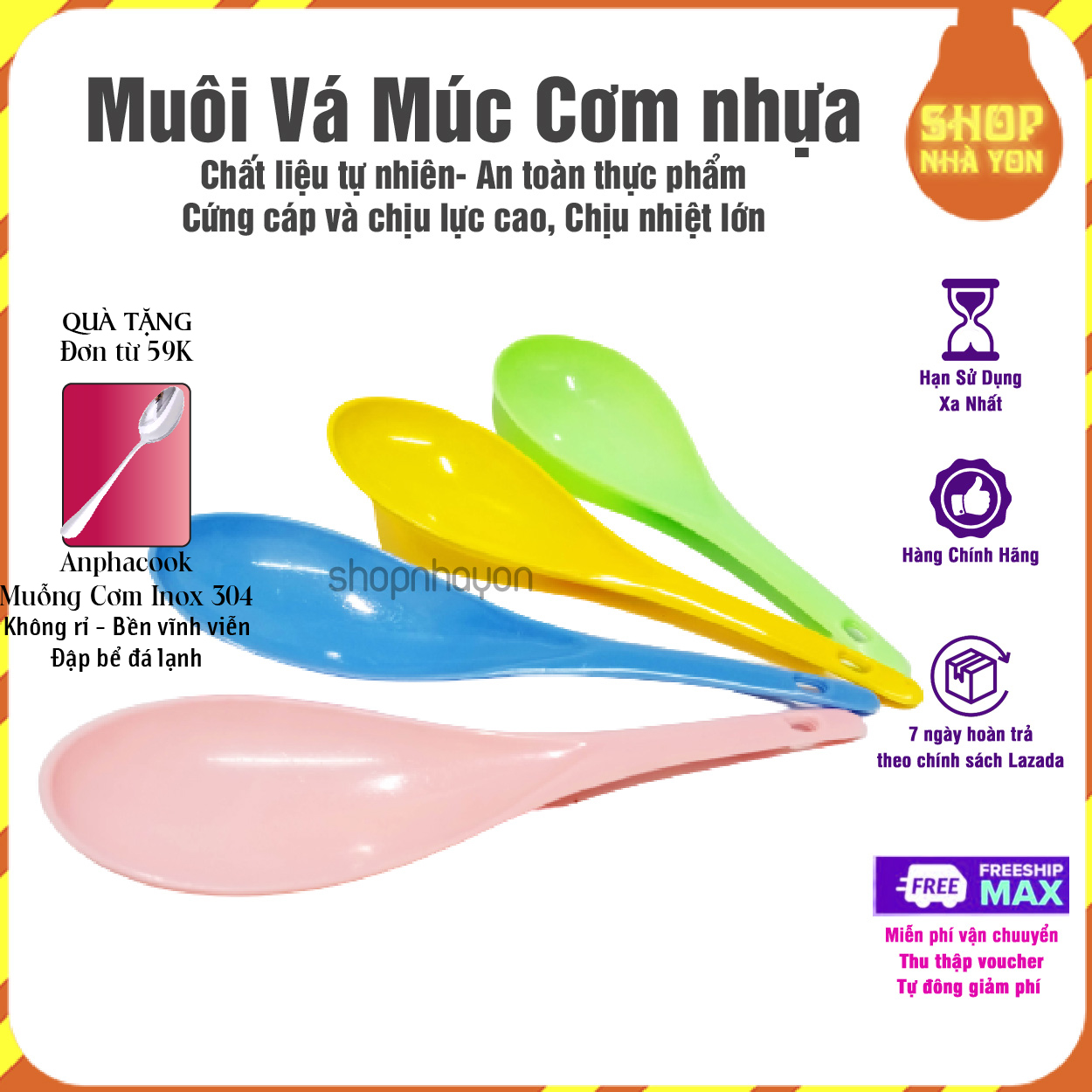 Combo 4 muôi vá múc cơm nhựa - muỗng muôi múc cơm, bới xới cơm. dụng cụ nhà bếp thiết yếu mọi gia đình. vá cơm nhựa dễ sử dụng, vệ sinh an toàn cho sức khoẻ