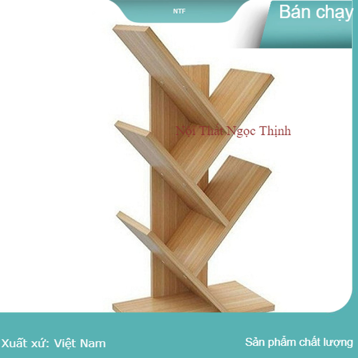 Kệ sách gỗ 5 tầng, kệ xương cá