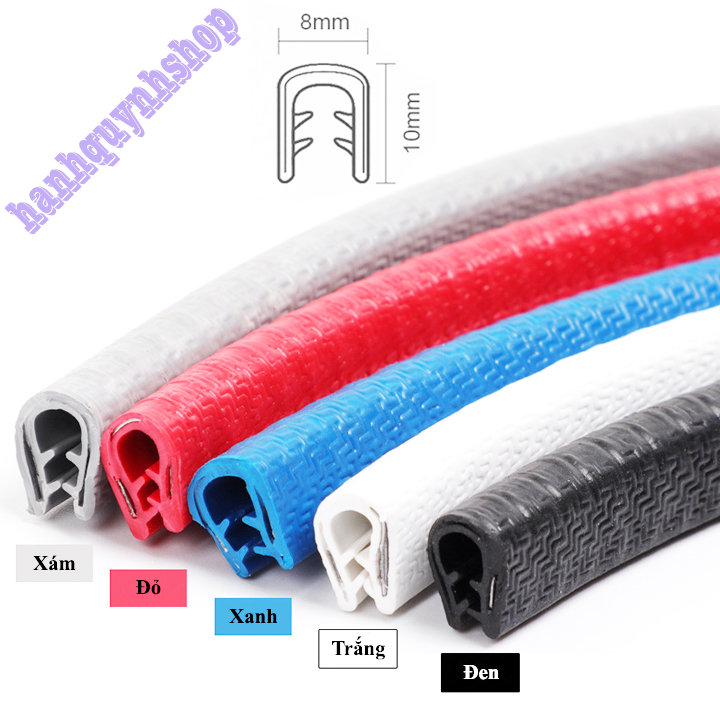 [HCM]Cuộn 5m Gioăng Cao Su Nẹp Viền Cửa Chữ U Lõi Thép Chống Va Đập Trầy Xước Cánh Cửa Ô Tô