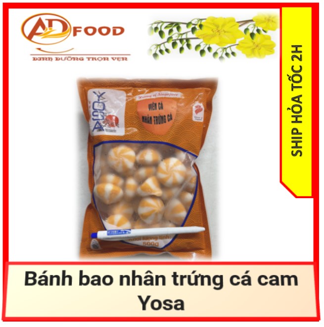 Viên thả lẩu nhân trứng cá cam Yosa gói 500g