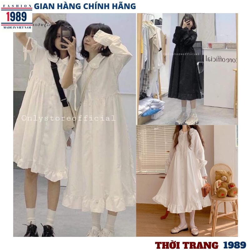 đầm babydoll nữ 🌺dáng ngắn và dáng dài cổ bèo tay bồng công chúa điệu đà ,sang chảnh dễ thương tiểu thư kute ,đầm vintage ,ulzaang ,thời trang 1989