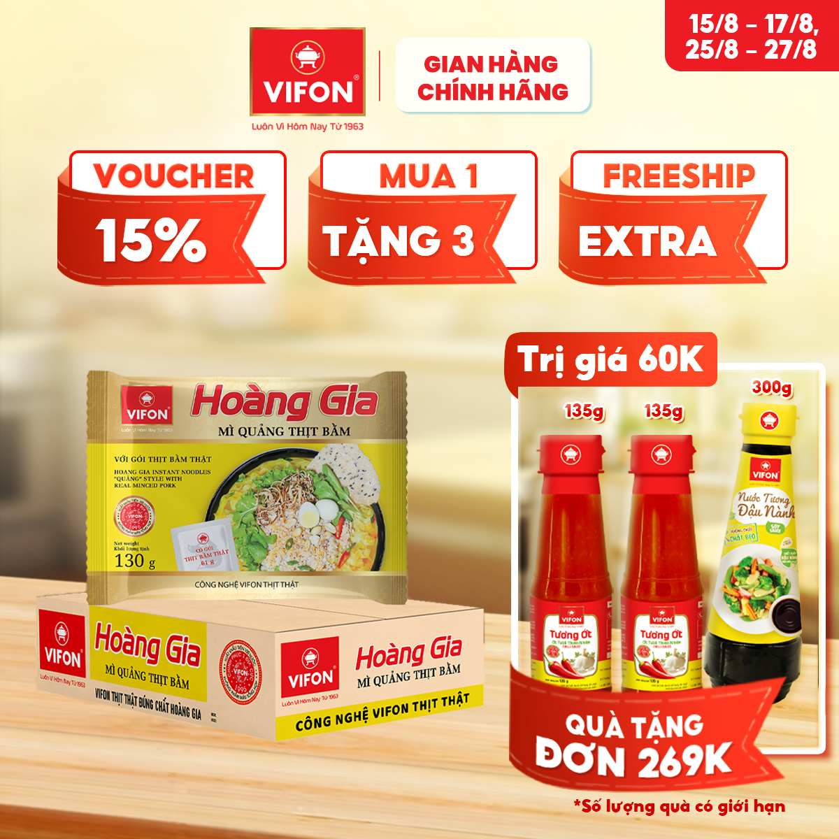 -hoàng gia mì quảng thịt bằm vifon 130gr/gói