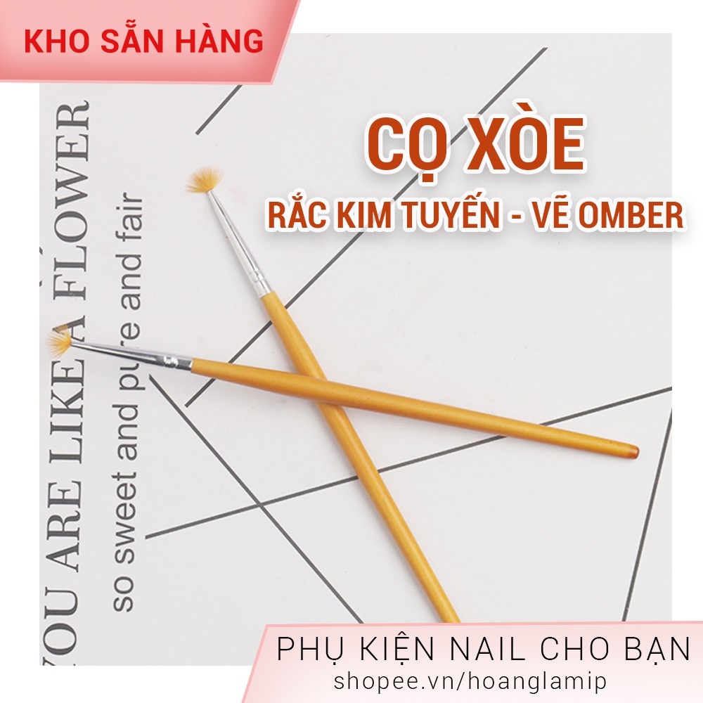 【Hàng giao ngay】 CỌ RẮC KIM TUYẾN - CỌ XÒE VẼ OMBER CÁN GỖ