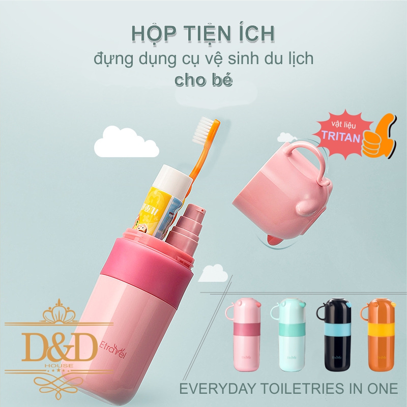 Hộp tiện ích du lịch ETRAVEL vật liệu Tritan dành cho trẻ em (đựng bàn chải kem đánh răng khăn mặt)