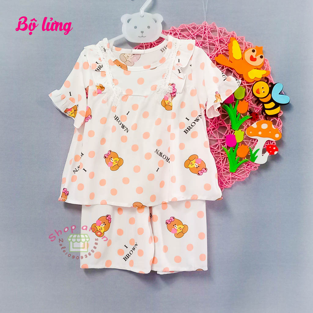 Đồ bộ vải tole bộ đùi/lửng bé gái 15-16kg
