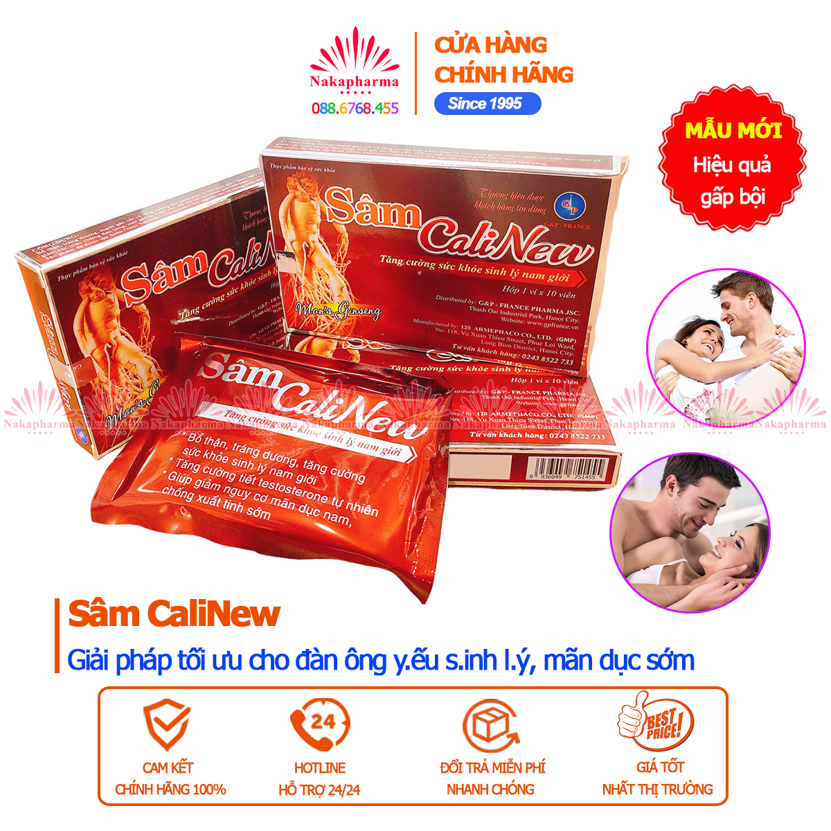 Sâm Calinew G&P – Giúp bổ thận tráng dương, tăng sinh lý phái mạnh, tăng hormone nam, ngừa mãn dục sớm - Sâm Cali New - Man's Ginseng