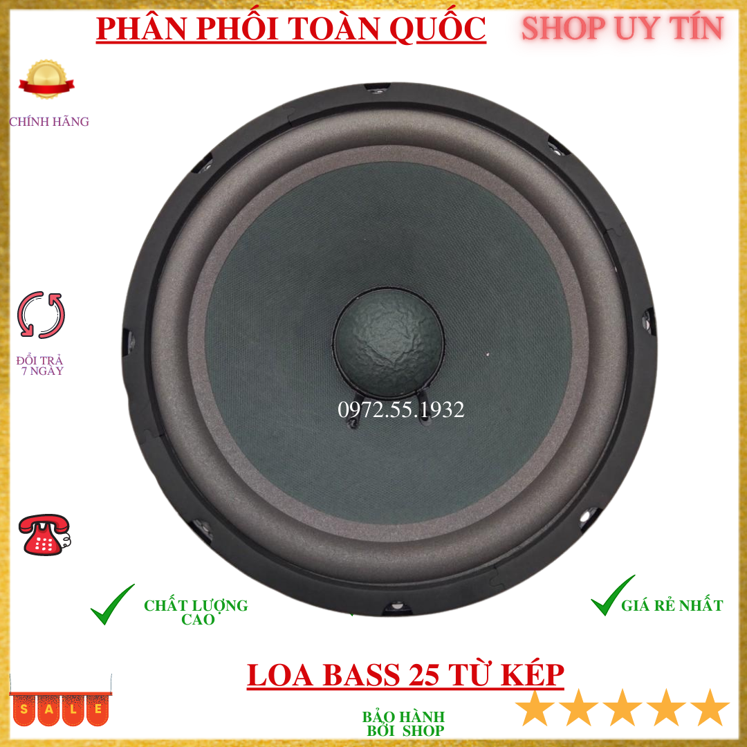 Loa đóng thùng  -  Củ loa bass 25 kiểu BMB từ kép 126-100 bass căng đẹp - giá 1 đôi