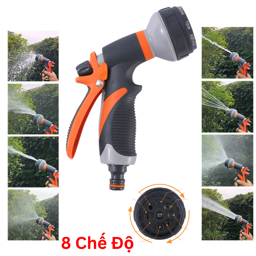 Vòi phun nước rửa xe ,tưới cây đa năng 8 chế độ