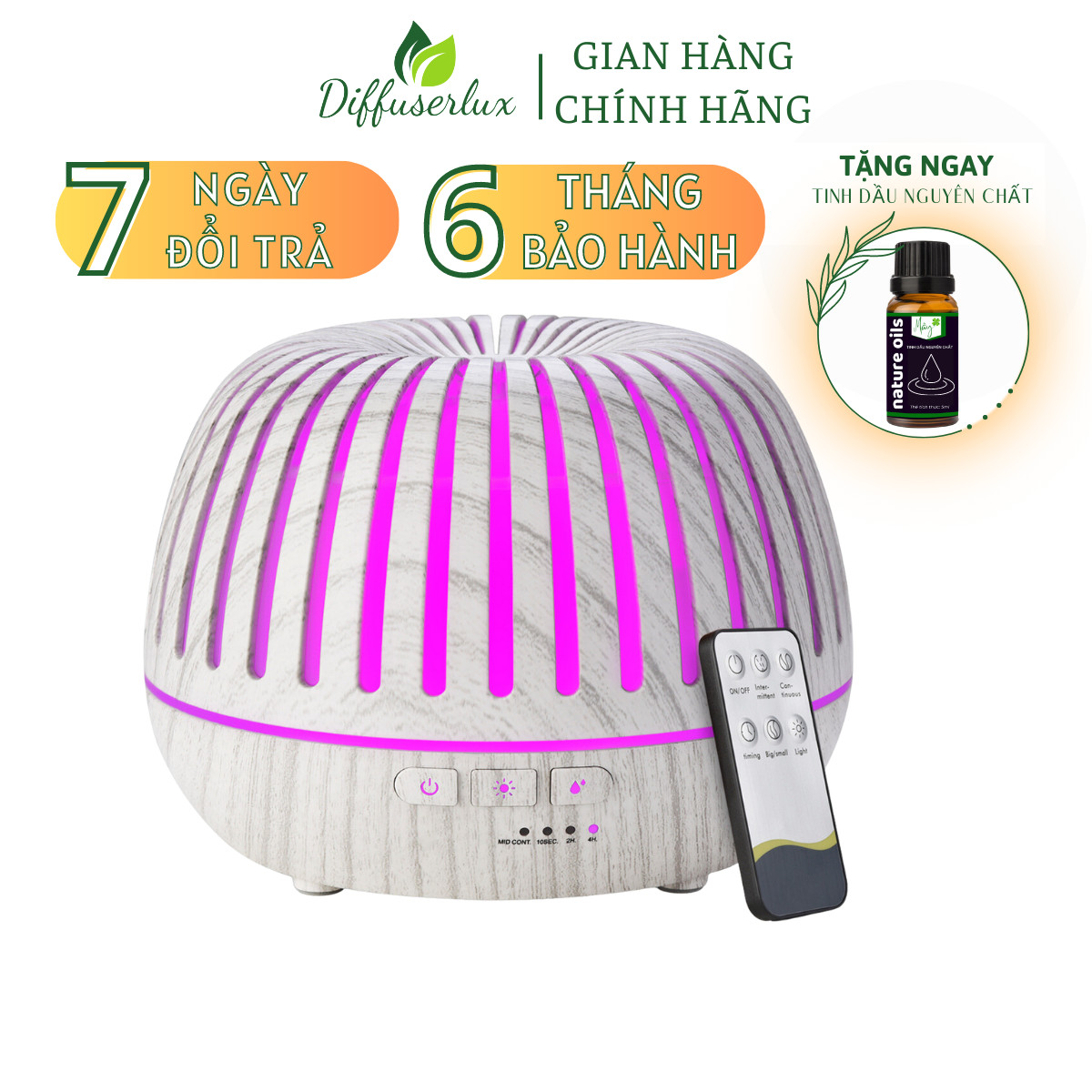 Máy xông tinh dầu phòng ngủ Đèn Lồng 550ml khuếch tán tinh dầu làm thơm phòng ngủ, khử mùi nhà vệ sinh - Diffuserlux